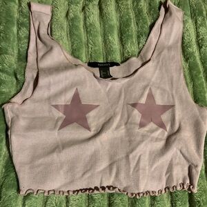 Purple star crop tank